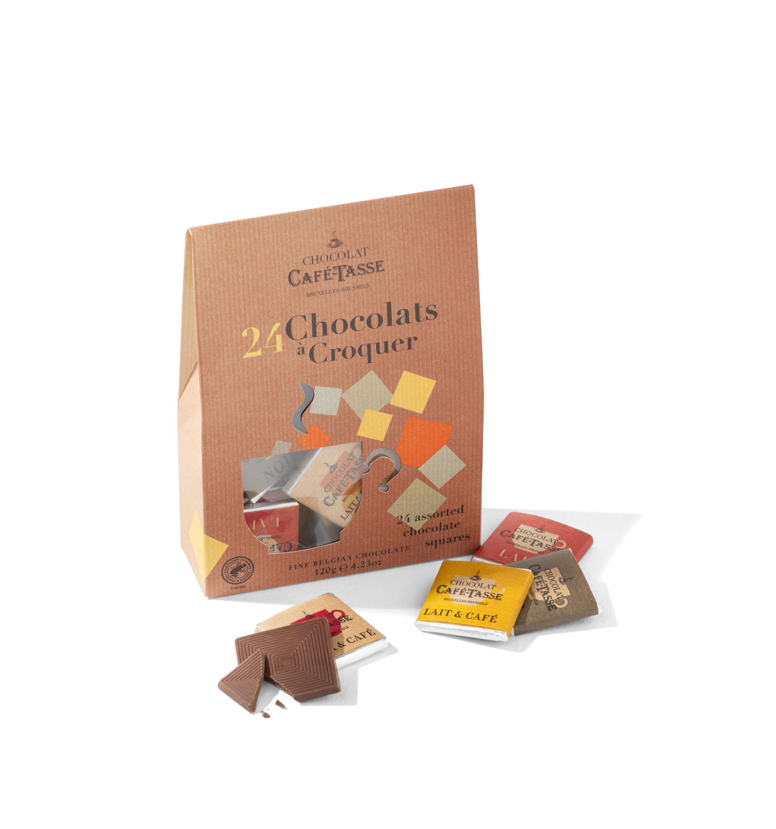 Caixa com napolitanos de chocolate sortidos 120g