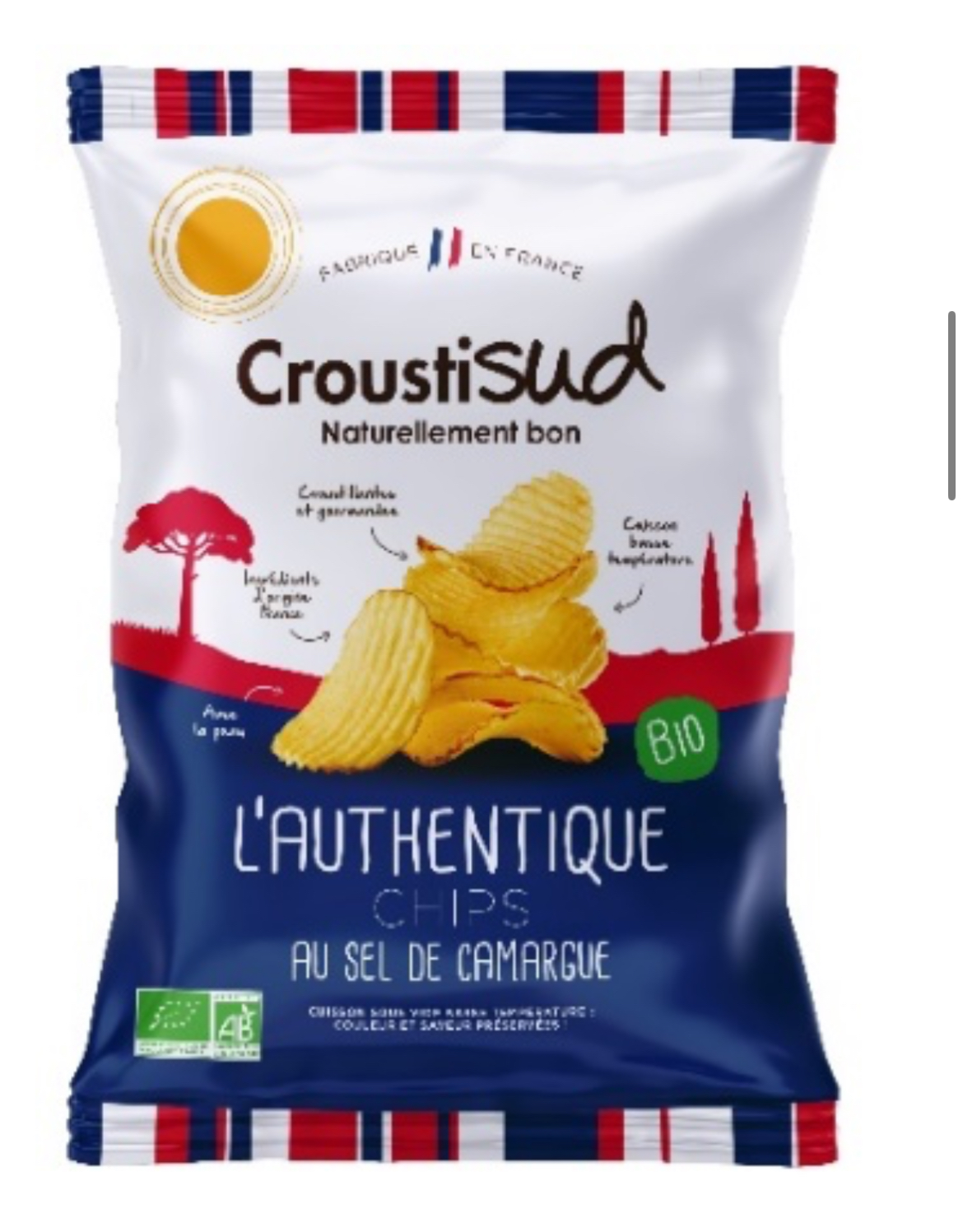 Batata frita ondulada com sal de Camargue Bio 100g 