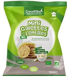 Bolacha de lentilhas com cebolinho 50g - Biológico